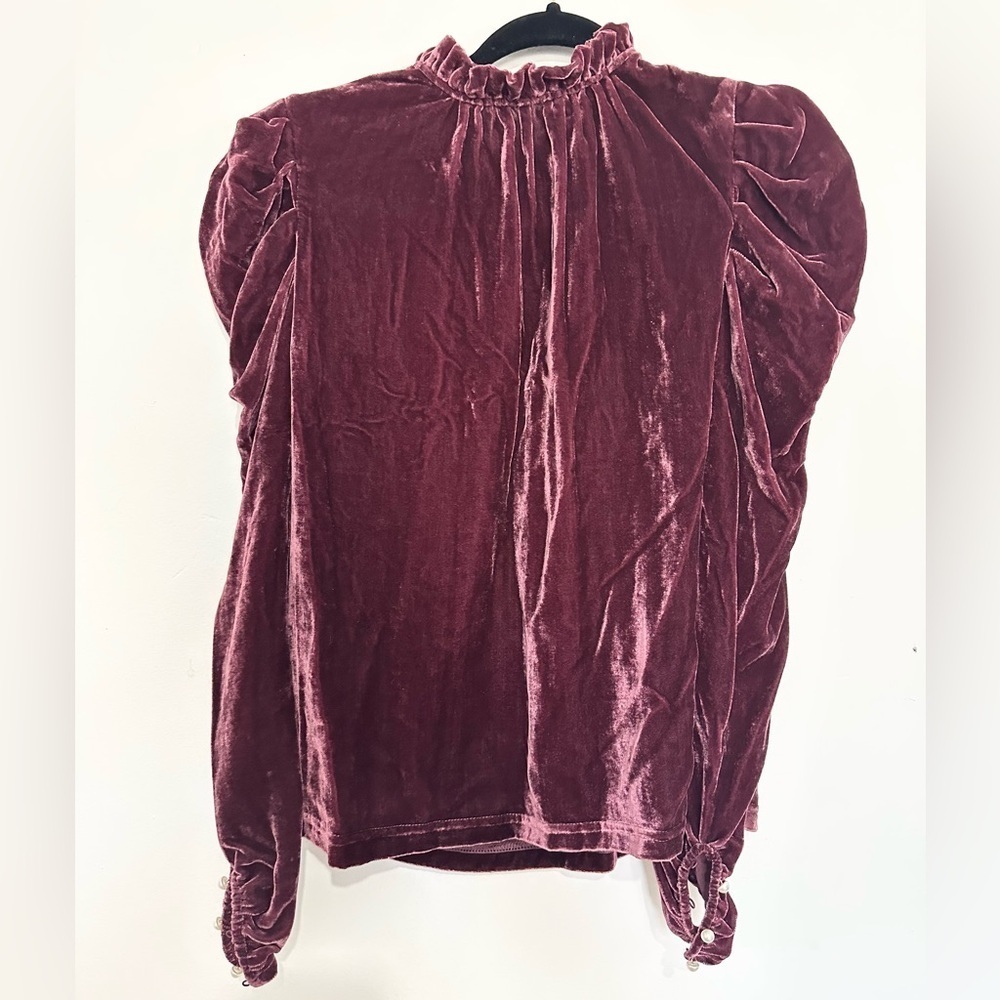 WAYF Velvet Top in Deep Burgundy Size XS